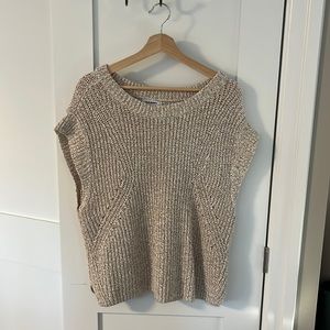 Old Navy Chunky Knit Beige Sweater Vest Size L